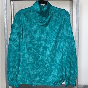 Vintage Cheryl Tiegs Edwardian teal blouse